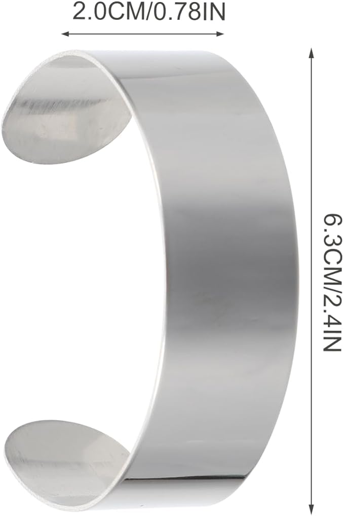 Operitacx 4Pcs Stainless Steel Bracelet Blanks for Jewelry Making, Adjustable Cuff Stamping Bracelet Inner Core Blanks for Stamping Engraving