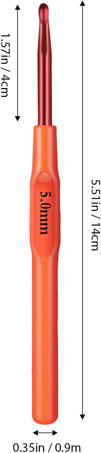Ergonomic Crochet Hook, Crochet Needles, Ergonomic Handle Crochet Hook, Colorful Soft Handle Knitting Needles, Suitable for Beginners and Experienced Crochet Enthusiasts (5.0mm)