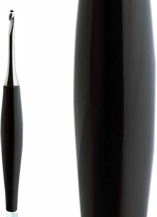 Furls Crochet Hook, Odyssey Black, Nickel Plated Tip for Effortless Glide, Ergonomic Handle Crochet Hooks 7" (Odyssey Black, P - 10.00MM)