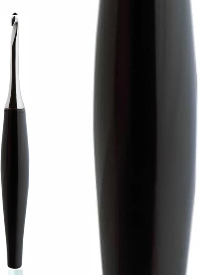 Furls Crochet Hook, Odyssey Black, Nickel Plated Tip for Effortless Glide, Ergonomic Handle Crochet Hooks 7" (Odyssey Black, N - 9.00MM)