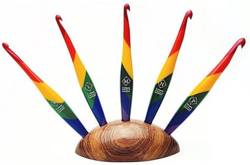 Furls Crochet Hook, Pride Rainbow Streamline Swirl, Ergonomic Handle Crochet Hooks 7" (Pride Rainbow Streamline, P - 10.00MM)
