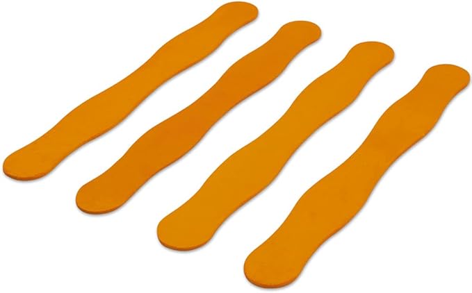Wooden Yellow 8" Fan Handles, Wedding Programs, Paint Mixing, Pack 100, Jumbo Craft Popsicle Sticks for Auction Bid Paddles, Wooden Wavy Flat Stems for Any DIY Crafting Supplies Kit, by Woodpeckers