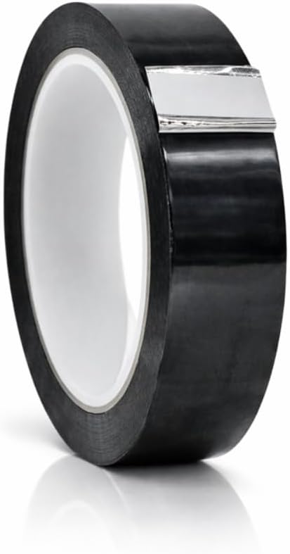 WOD MPFT2 Black Metalized Polyester Mylar Film Tape with Acrylic Adhesive, 1 inch x 72 yds. Vibrant Mirror Black Tape, Decor Tape for Detailing Accent Wall, Graphic Arts, Car and Boat Trim