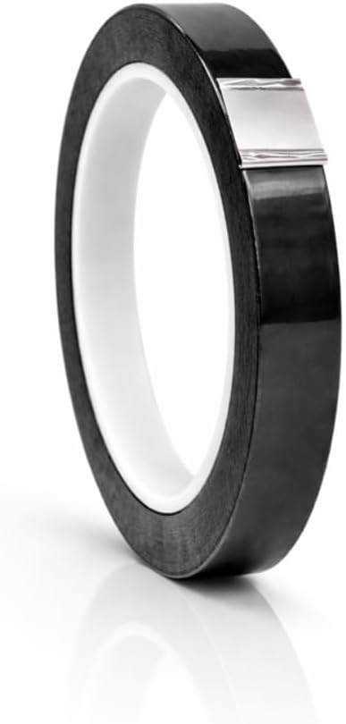 WOD MPFT2 Black Metalized Polyester Mylar Film Tape with Acrylic Adhesive, 3/4 inch x 72 yds. Vibrant Mirror Black Tape, Decor Tape for Detailing Accent Wall, Graphic Arts, Car and Boat Trim