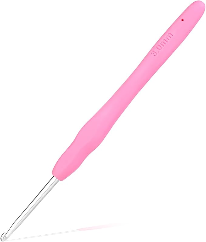 3 mm Crochet Hook, Ergonomic Handle for Arthritic Hands, Extra Long  Knitting Needles for Beginners and Crocheting Yarn (3 mm)
