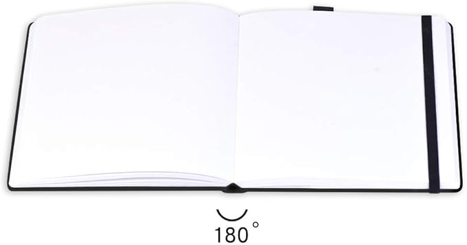 Mifuner Square 8.2x 8.2 165gsm Colored pencil paint Journal Hardbound 128pgs（64 Sheets Front Back Cold Pressed） Travel for Colored Pencil Sketch Doodles Handmade Cloth Cover Notebook Panda Green