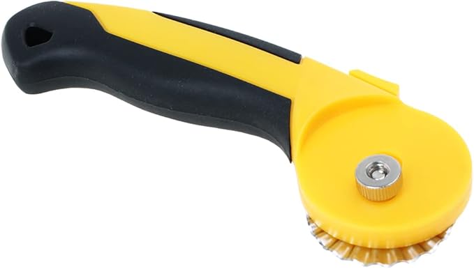 AUTOTOOLHOME 45mm Rotary Cutter Automatic Fabric Cutter 5pcs Titanium Replacement Blades 5pcs Pinking Rotary Blades with Safety Lock for Quilting, Sewing, Crafts