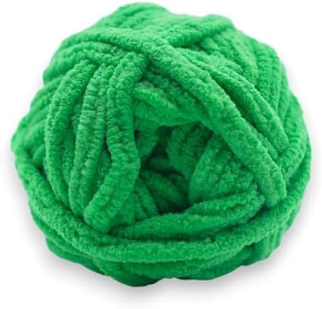 Size 6 Chenille Yarn 50g/32yds, 100% Polyester, Never Compressed to Keep Yarn Fluffy, 1 Pack, Each Skein - 1.76oz/50g, 32yds/35m, for Crocheting and Amigurumi, Vivid Green, Color 22