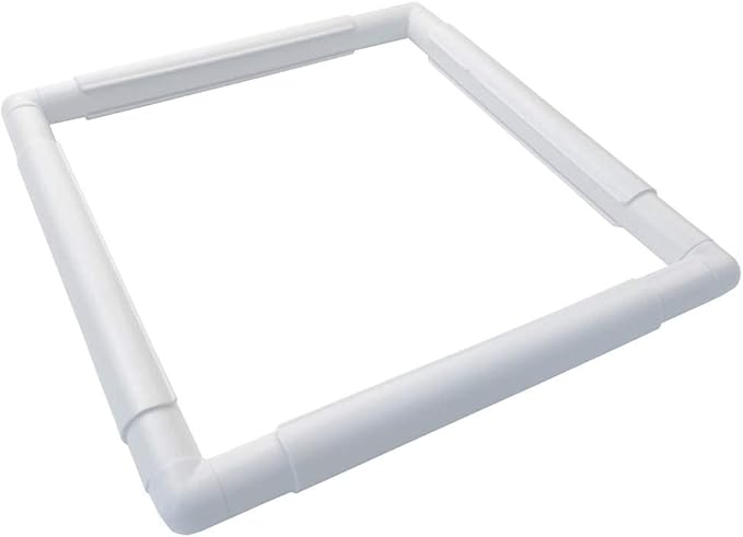 11 x 11 plastic cross stitch frame square embroidery hoop white diy sewing tools sewing hoop handhold craft clip embroidery snap frame hoop for cross stitching quilting (11 x 11)