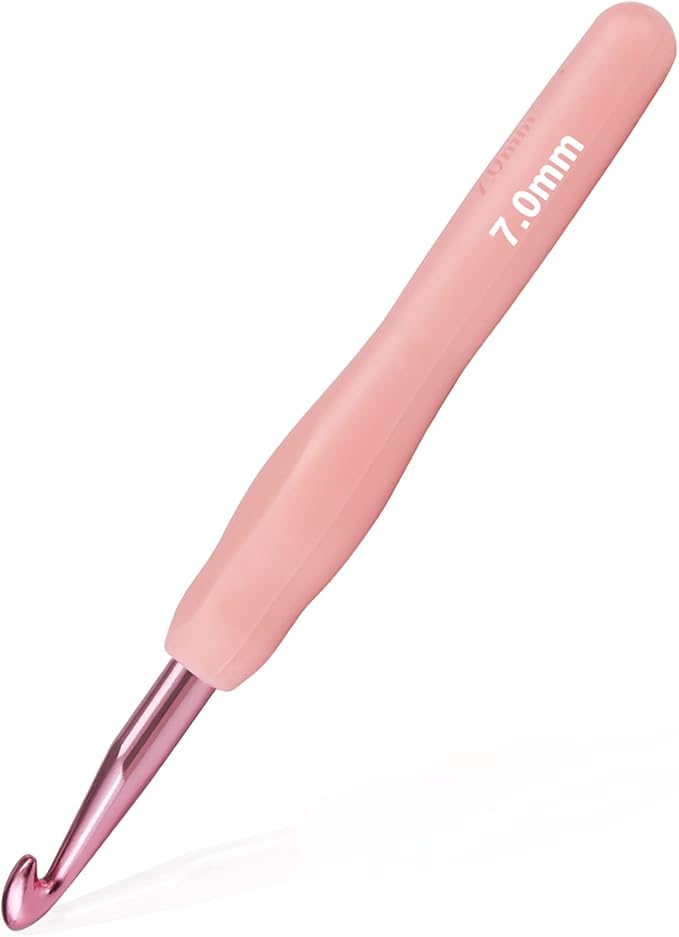 7mm Crochet Hook, Supers Smooth 7 mm Ergonomic Crochet Hooks for Beginner, Comfort for Arthritic, 1 Pack