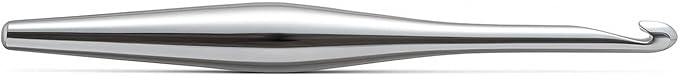 Furls Crochet Hook, Silver Streamline Metal, Ergonomic Handle Crochet Hooks 7" (Silver Metal, H - 5.00MM)