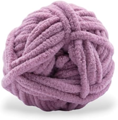 Size 6 Chenille Yarn 50g/32yds, 100% Polyester, Never Compressed to Keep Yarn Fluffy, 1 Pack, Each Skein - 1.76oz/50g, 32yds/35m, for Crocheting and Amigurumi, Old Pink, Color 27