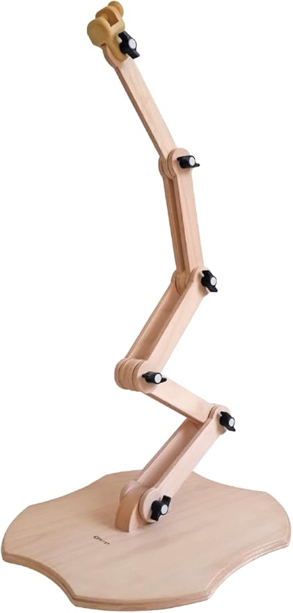 nurge adjustable embroidery floor stand, cross stitch hoop holder, hand polished natural wood (190-5)