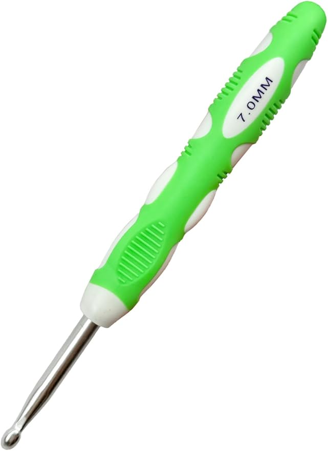Mdoker 7mm Crochet Hook,Extra Long Crochet Hooks Needles for Arthritic Hands,Ergonomic Grip Soft Handles for Beginners and Experiecced Crochet Lover,Comfortable/Smooth/Ergonomic