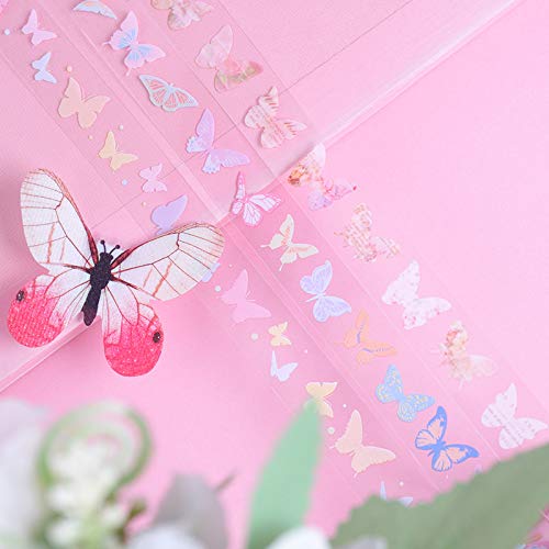 10 Rolls Waterproof Plastic Tape Cute 15mm Wide Self-Adhesive Tape Butterfly and Fruits Pattern Masking Clear Printed Sticker Lovely Gift for Scrapbook, Bullet Journal, Planner, Arts & Crafts-65.6 Ft
