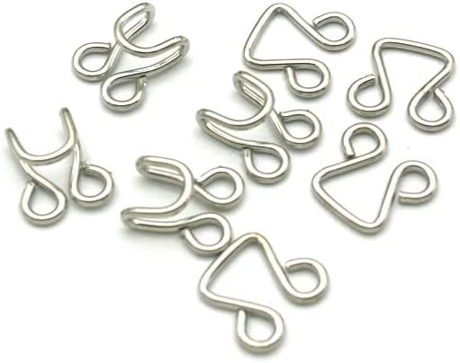 Lakesstory Metal Hooks & Eyes Closure Sewing Nickel Hooks Heavy Duty for Clothing Skirt Closures, Pants, 4 Sets