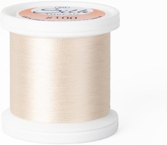 YLI Threads Silk Thread – 100 wt Fine Japanese Silk for Appliqué, EPP, and Quilting - Natural