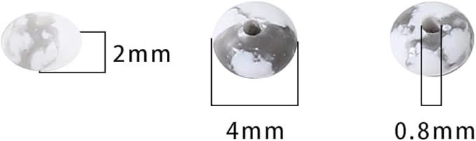 beadia natural white howlite disk stone beads 4x2mm 160pcs rondelle loose semi gemstone beads for jewelry making design