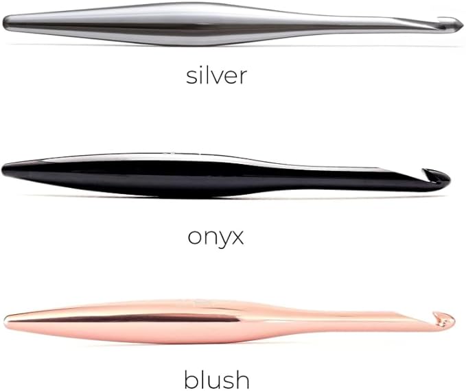 Furls Crochet Hook, Silver Streamline Metal, Ergonomic Handle Crochet Hooks 7" (Silver Metal, H - 5.00MM)