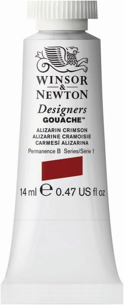 Winsor & Newton Designer's Gouache, 14 ml (0.47oz) tube, Alizarin Crimson