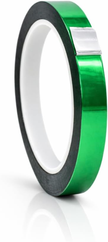 WOD MPFT2 Green Metalized Polyester Mylar Film Tape with Acrylic Adhesive, 3/4 inch x 72 yds. Vibrant Mirror GreenTape, Decor Tape for Detailing Accent Wall, Graphic Arts, Car and Boat Trim