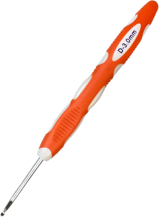 Mdoker Size D/3(3mm) Crochet Hook,Extra Long Crochet Hooks Needles for Arthritic Hands,Ergonomic Grip Soft Handles for Beginners and Experiecced Crochet Lover,Comfortable/Smooth/Ergonomic