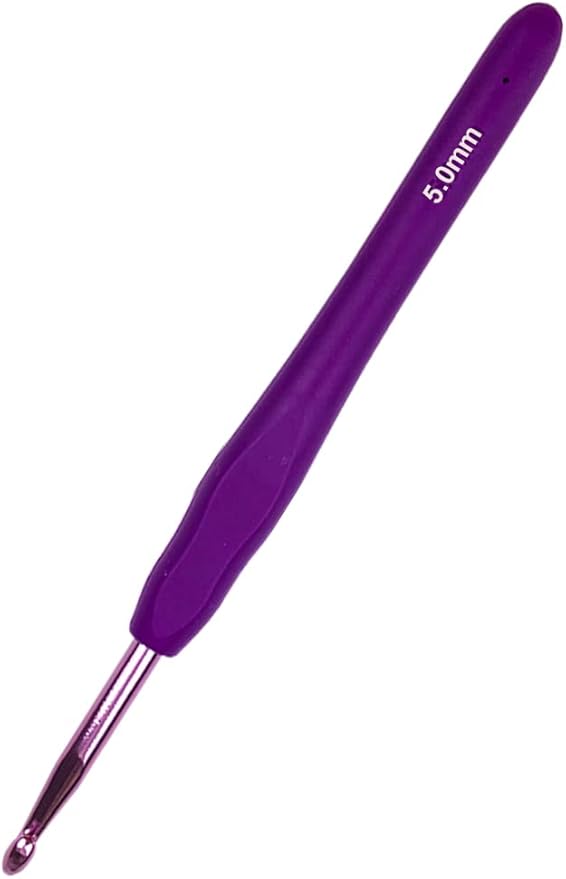 Hobekoee Size H/5mm Crochet Hook Ergonomic Handle for Arthritic Hands Soft & Smooth Knitting Needles for Beginners and Crocheting Yarn