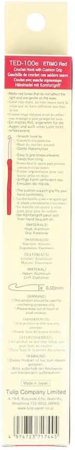 Tulip Etimo Red Crochet Hook 6.0 mm Soft-Grip Handle - 1 Piece