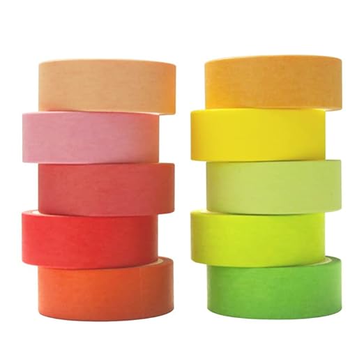 Washi Tape Set 20 Rolls - 15 mm Rainbow Colors Decorative Tape for Bullet Journal, Planner, DIY Arts Crafts, Scrapbooking, Holiday Decoration