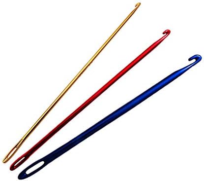 NX Garden Crochet Hook 3PCS Afghan Tunisian Aluminium Crochet Hook Knitting Needle with Eye for Sewing Accessories