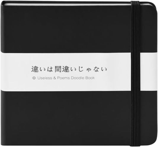 Mifuner Small Square 5x5 80gsm Mini Notebooks Blank Pages Sketchbooks Travel Journal Pocket Hardcover Paint Writing Notebook Blank Diary Memo Planner Sketchbook PU Leather Cover, Black
