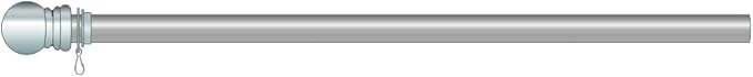 5FT Aluminum Flag Pole with Chrome Knob Clips Ring Kit Standard Flagpole Heavy Duty Outdoor Post Decorative Banner Accessories 2" x 57" Home Gifts Tapestry Decorations House Roof Poles Mount Holder