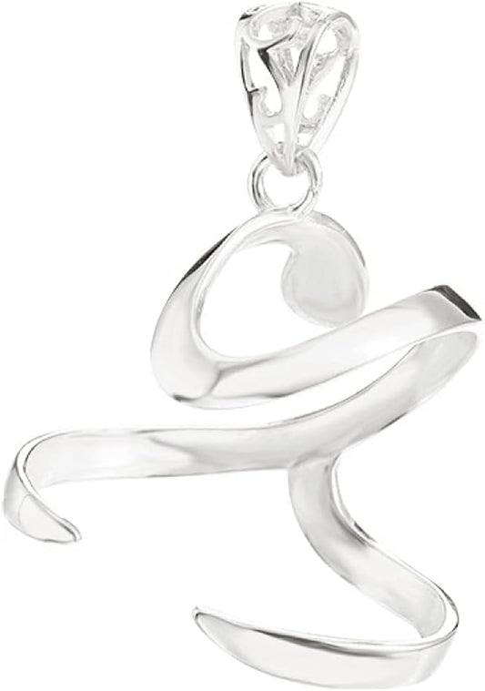 925 Sterling Silver Pendant Blank for Irregular Shape Gemstones 22X28mm Pendant Setting Base for DIY Jewelry Making