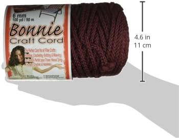 Bonnie Macrame Craft Cord 6mmX100yd - Burgundy