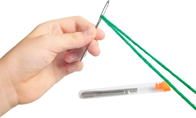 Hekisn Large-Eye Blunt Needles, 12 Pieces Pro Quality Stainless Steel Yarn Knitting Needles, Sewing Needles, Crafting Knitting Weaving Stringing Needles (12 Pieces)