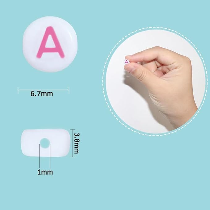 Alphabet Beads A-Z 1400Pcs Letter Beads, Acrylic 4x7mm Round Letter Beads Kits,Black Digit and Colorful Smile Beads for Bracelets Necklaces DIY Jewelry Making (Colorful,1400PCS)