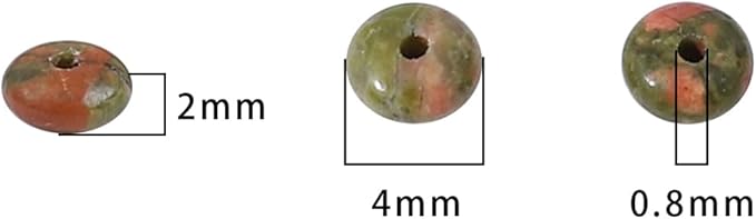 beadia natural unakite disk stone beads 4x2mm 160pcs rondelle loose semi gemstone beads for jewelry making design