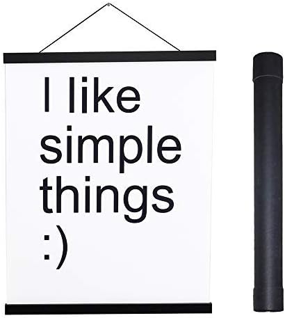 Artmag Magnetic Poster Hanger Frame, 40x27 40x30 40x60 Light Wood Wooden Magnet Canvas Artwork Print Poster Hangers Frames Hanging Kit (Black, 40")
