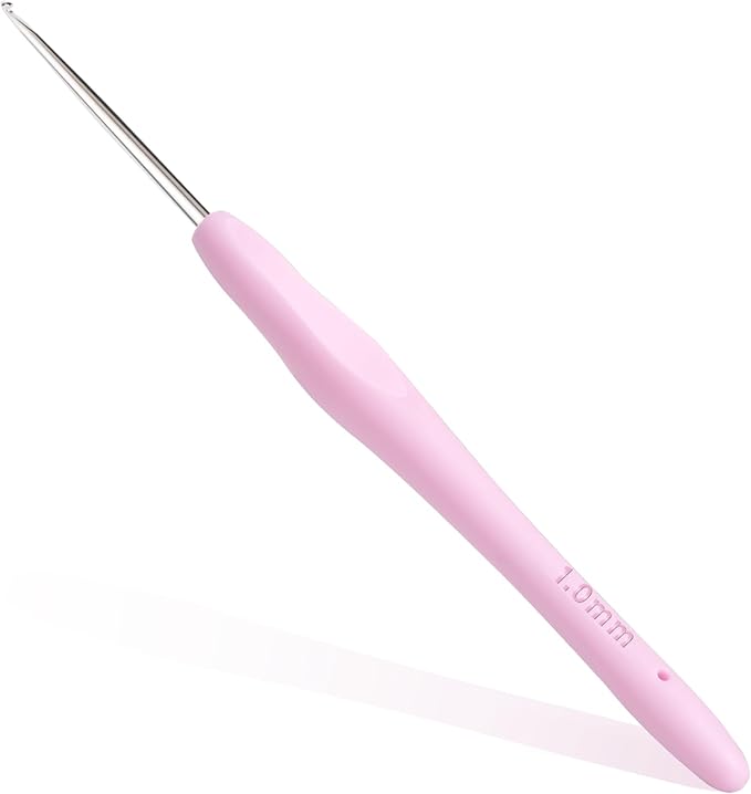 Small Size Crochet Hook Lace Crochet Needle, 1mm Crochet Hook, Ergonomic Crochet Hooks，Embroidery Thread Knitting Weaving Tool (1 mm)