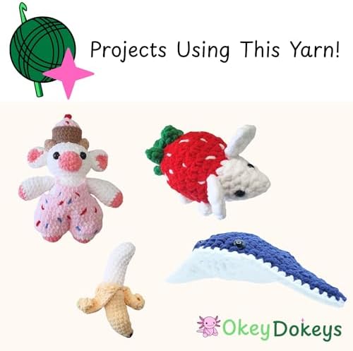 Size 6 Chenille Yarn 50g/32yds, 100% Polyester, Never Compressed to Keep Yarn Fluffy, 1 Pack, Each Skein - 1.76oz/50g, 32yds/35m, for Crocheting and Amigurumi, Snow White, Color 24