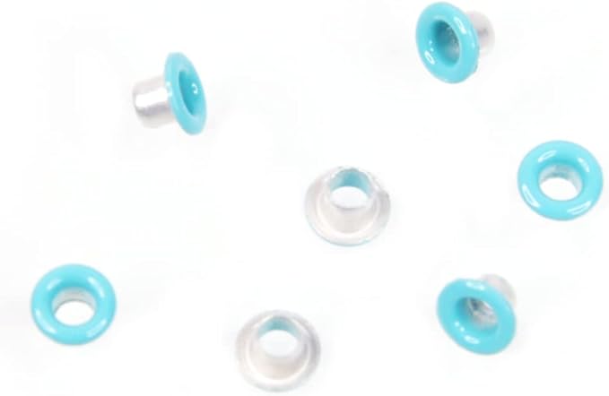 FoRapid 3mm/1/8 Aluminum Quicklet Eyelets-Scrapbooking/Birthday Wedding Baby Greeting Holiday Card/Paper Craft/Luggage Cruise Tag/DIY Album/Clothing etc-200 PCS (Teal)