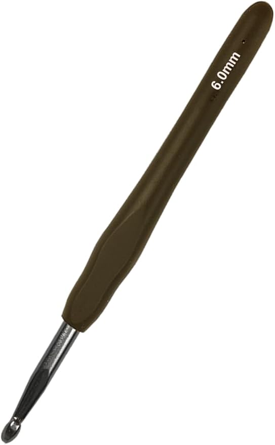 Hobekoee Size G/6mm Crochet Hook Ergonomic Handle for Arthritic Hands Soft & Smooth Knitting Needles for Beginners and Crocheting Yarn