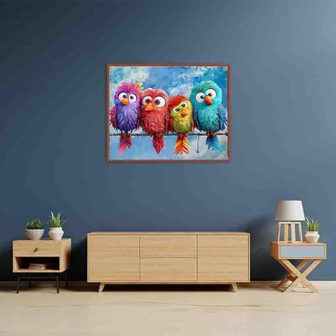 bird cross stitch kits for adults beginner,counted cross stitch kits printed stitching cute patterns dimensions needlepoint art crafts embroidery kits for adults beginners (15.7x11.8 inch)