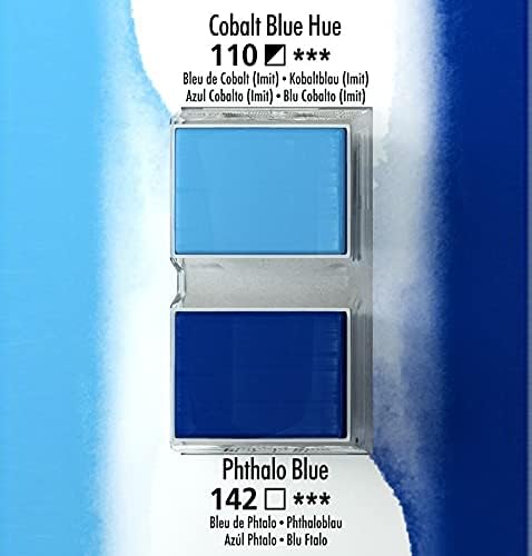 Daler-Rowney Aquafine 2-pc Watercolor Paint Set, Cobalt Blue Hue & Phthalo Blue - Watercolor Paints for Watercolor Paper and More