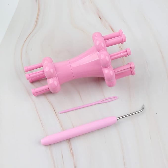 Ximimark 2 PCS DIY Spool Crochet Loom Mini Knitter Knitting Yarn Wool Rope Needle Hook Scarves Straps Making Craft Tools