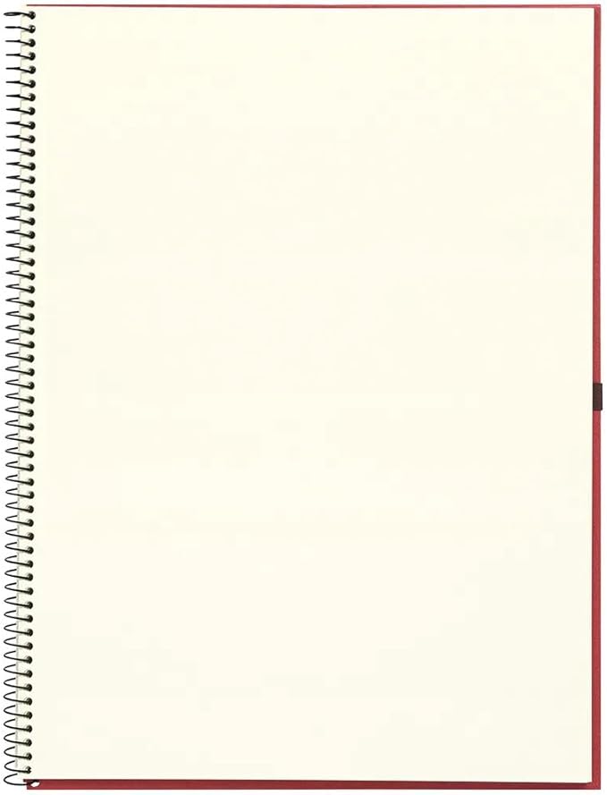 Maruman VifArt Watercolor Artbook- Premium Rough Watercolor Paper, Natural White, F4, 13.5" x 10.35", 15 Sheets/ 30 Pages, Reinforced Cover Sketchbook for Watercolor & Mixed Media, Red