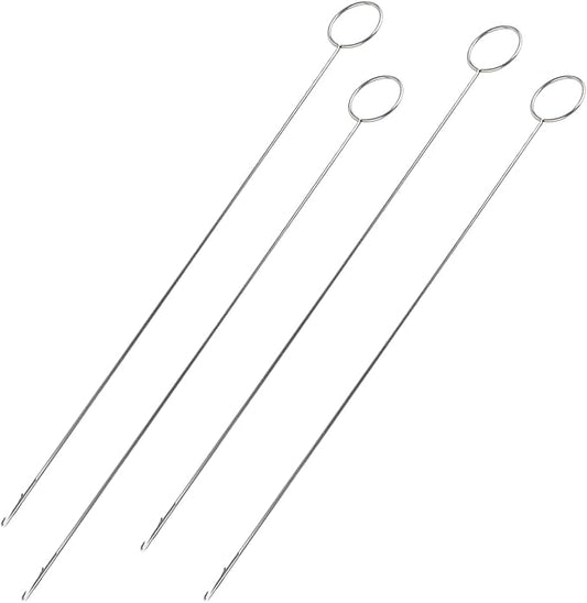 4 Pcs Sewing Loop Turner Hook, Needle Hook with Latch, Tongue Crochet Tool for Fabric Belts Strips Tube Straps DIY Accessories