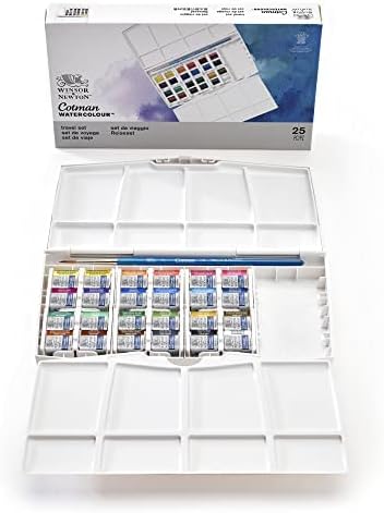 Winsor & Newton Cotman Watercolor Paint Set, Studio Set, 24 Half Pans