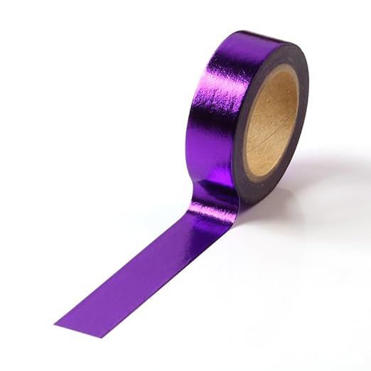 Purple Foil Washi Tape for Wall Decor - Metallic, Mirror, Duct Tape (0.59in x 33FT, 2 Rolls)