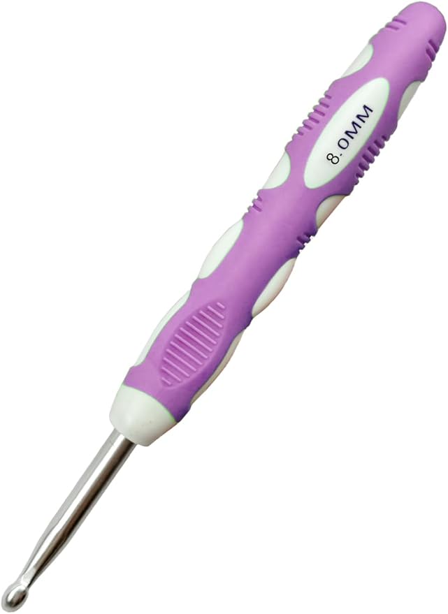 Mdoker Size L/11(8mm) Crochet Hook,Extra Long Crochet Hooks Needles for Arthritic Hands,Ergonomic Grip Soft Handles for Beginners and Experiecced Crochet Lover,Comfortable/Smooth/Ergonomic